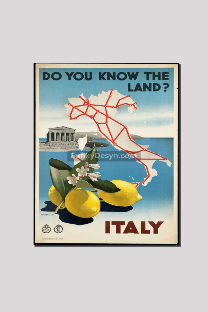 Vintage Italy Travel Poster Decor