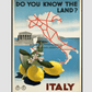 Vintage Italy Travel Poster Decor