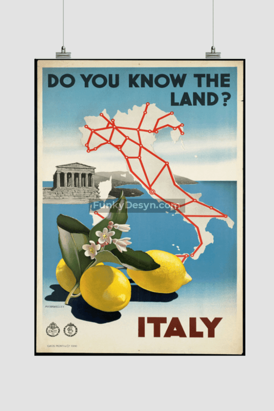 Vintage Italy Travel Poster Decor