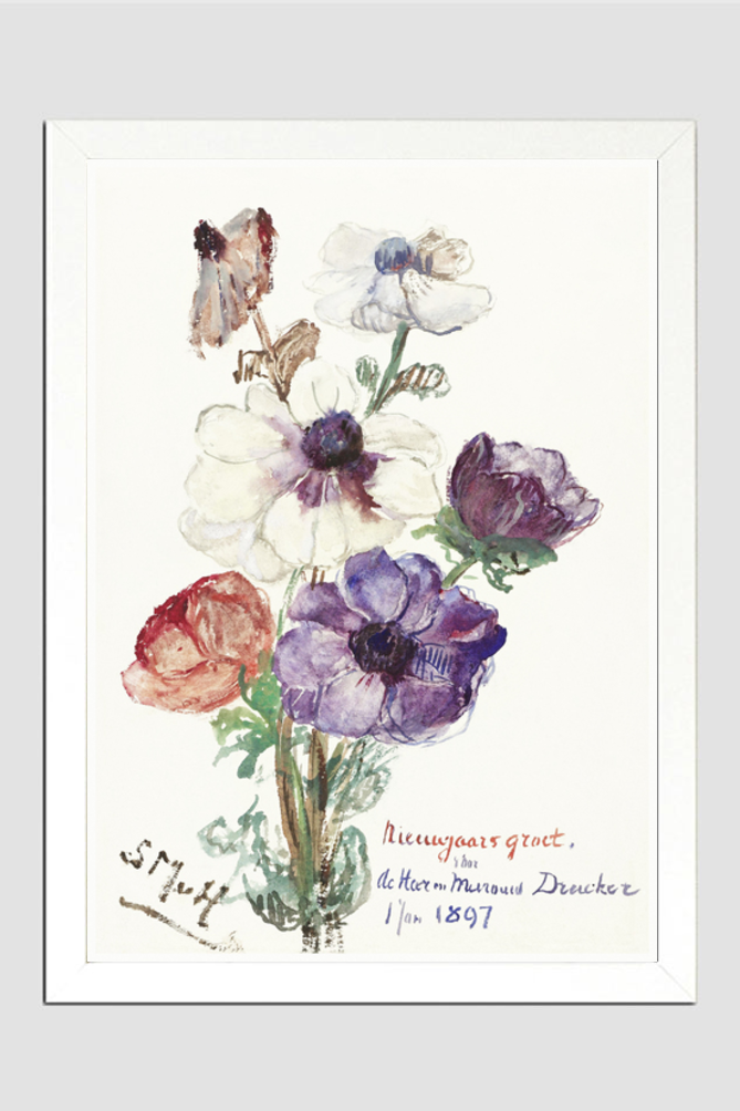 New Year's Greeting with Anemones (1898) by Sientje Mesdag-van Houten