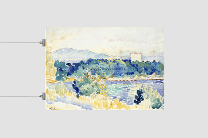 Mediterranean Landscape with a White House (1900–1905) painting  by Henri-Edmond
