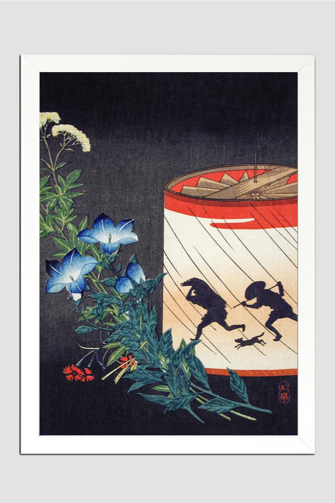 Bellflower and Lantern print in high resolution by Hiroaki Takahashi (1871–1945)