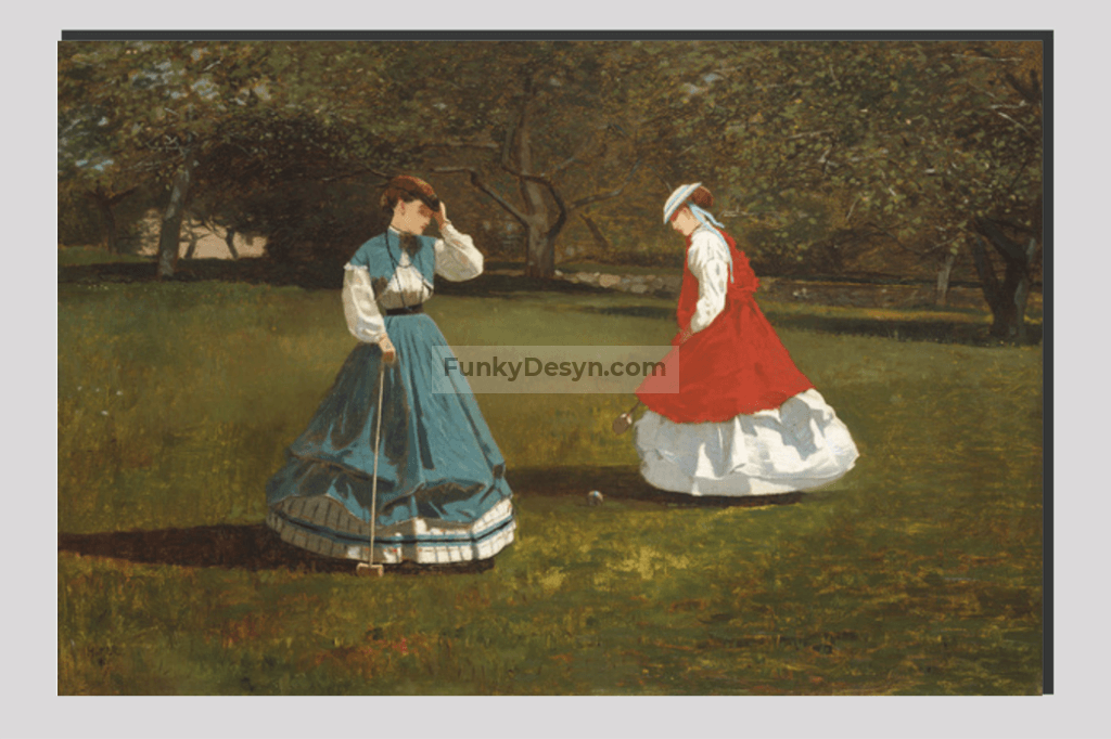A Game of Croquet (1866) by Winslow Homer