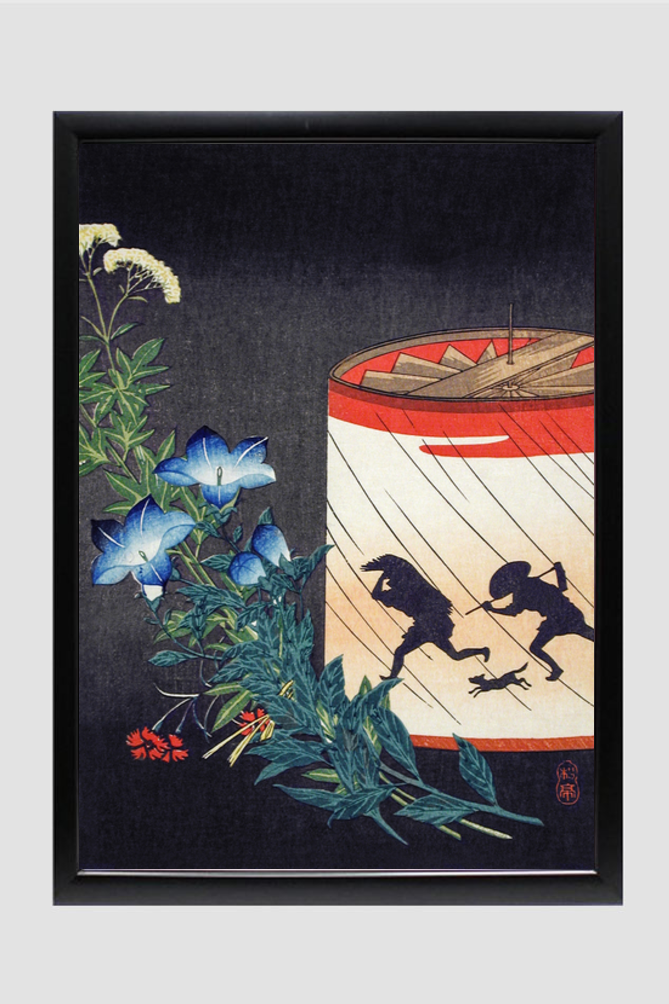 Bellflower and Lantern print in high resolution by Hiroaki Takahashi (1871–1945)