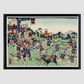 Kawanakajima no Kassen by Utagawa Kuniyoshi (1798-1861), a woodcut diptych of battle at Kawanakajima, showing two armies of cavalry in a battle with swordsmen and archers on horseback