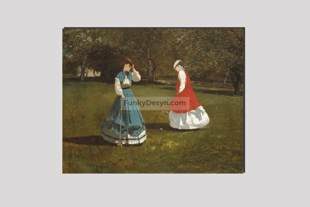 A Game of Croquet (1866) by Winslow Homer
