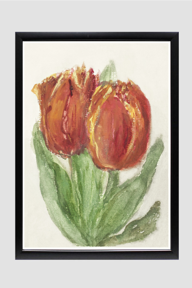 Two Red Tulips by Sientje Mesdag-van Houten (1834–1909).