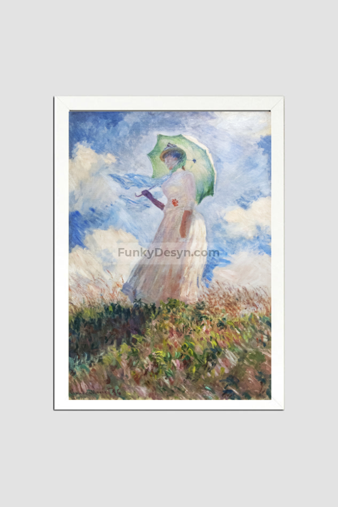 Claude Monets Suzanne Hoschedé (1886) 8.3X11.7 Inches/ White Framed Poster