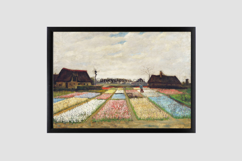 Flower Beds In Holland (1883) By Vincent Van Gogh. 8.3X11.7 Inches/ Black Framed Poster