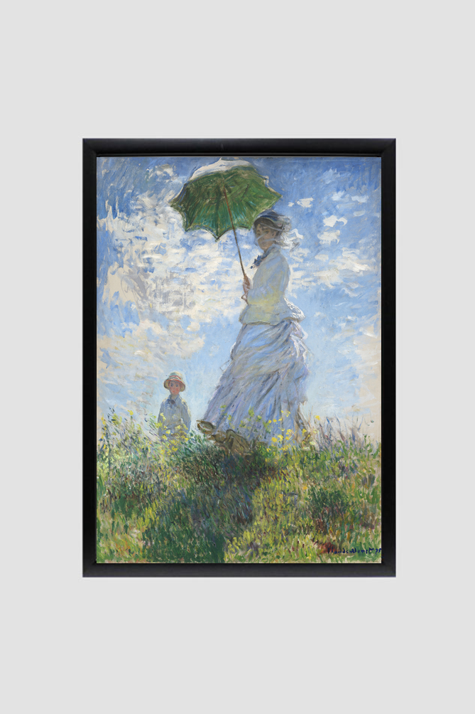 Claude Monet's Madame Monet and Her Son (1875), woman with a Parasol.
