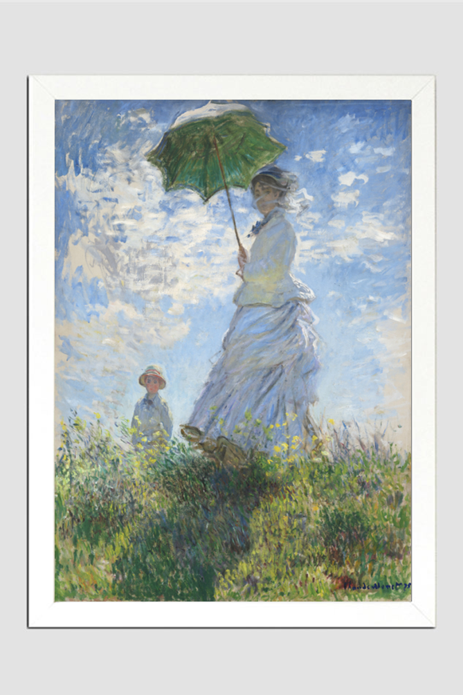 Claude Monet's Madame Monet and Her Son (1875), woman with a Parasol.