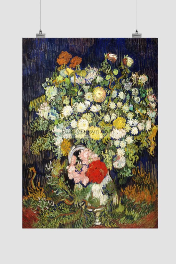 Bouquet Of Flowers In A Vase (1890) By Vincent Van Gogh 11.7X16.54 Inches/ Rolled Poster