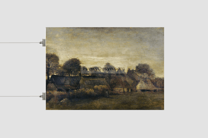 Farming Village At Twilight (1884) By Vincent Van Gogh 8.3X11.7 Inches/ Rolled Poster