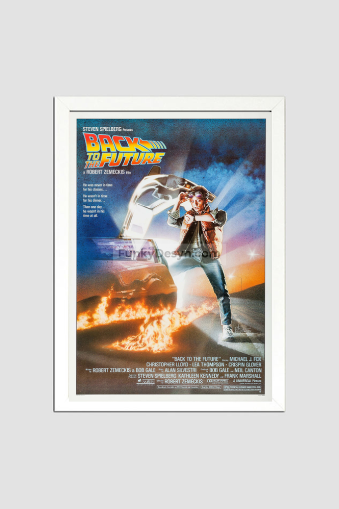 Back To The Future - 1985 8.3X11.7 Inches/ White Framed Poster Decor