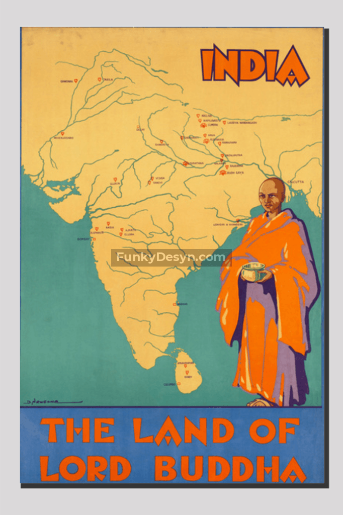 India- The Land Of Lord Buddha 20X30 Inches/ Wrapped Canvas Decor