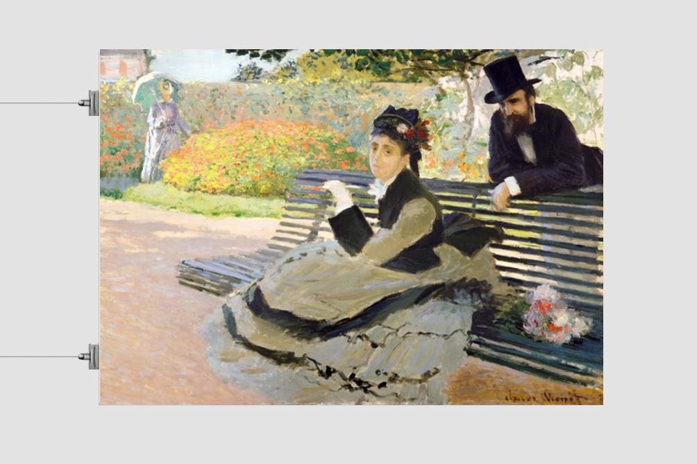 Camille Monet (1847–1879) on a Garden Bench (1873) by Claude Monet
