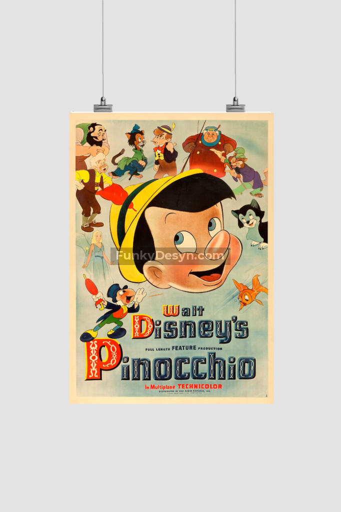 Pinocchio -1940 8.3X11.7 Inches/ Rolled Poster Decor