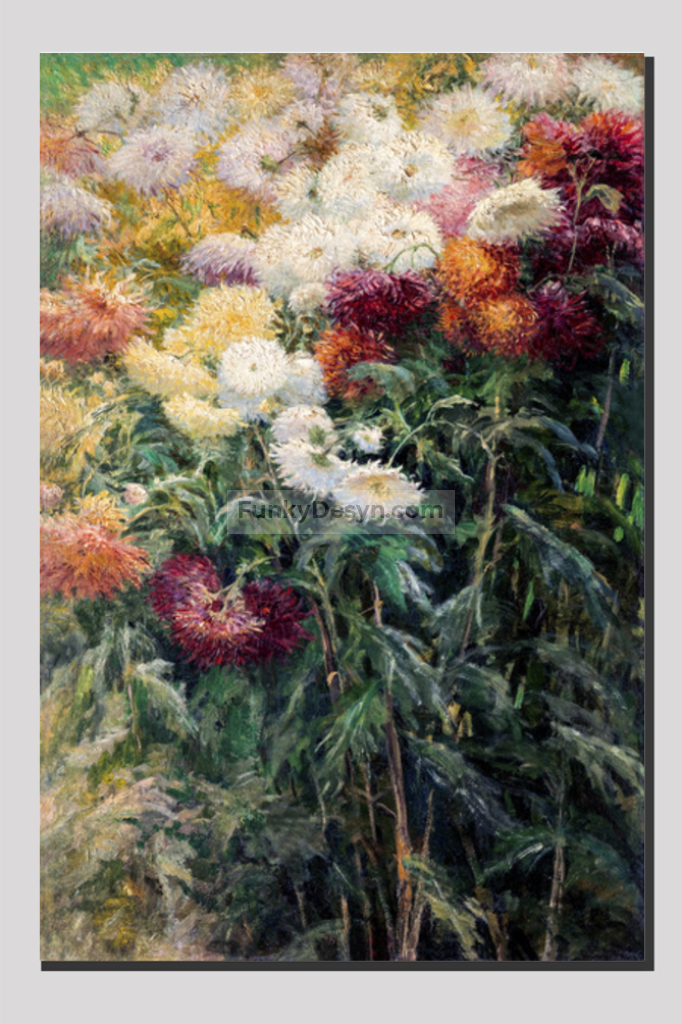 Chrysanthemums in the Garden at Petit–Gennevilliers (1893) painting  by Gustave Caillebotte.