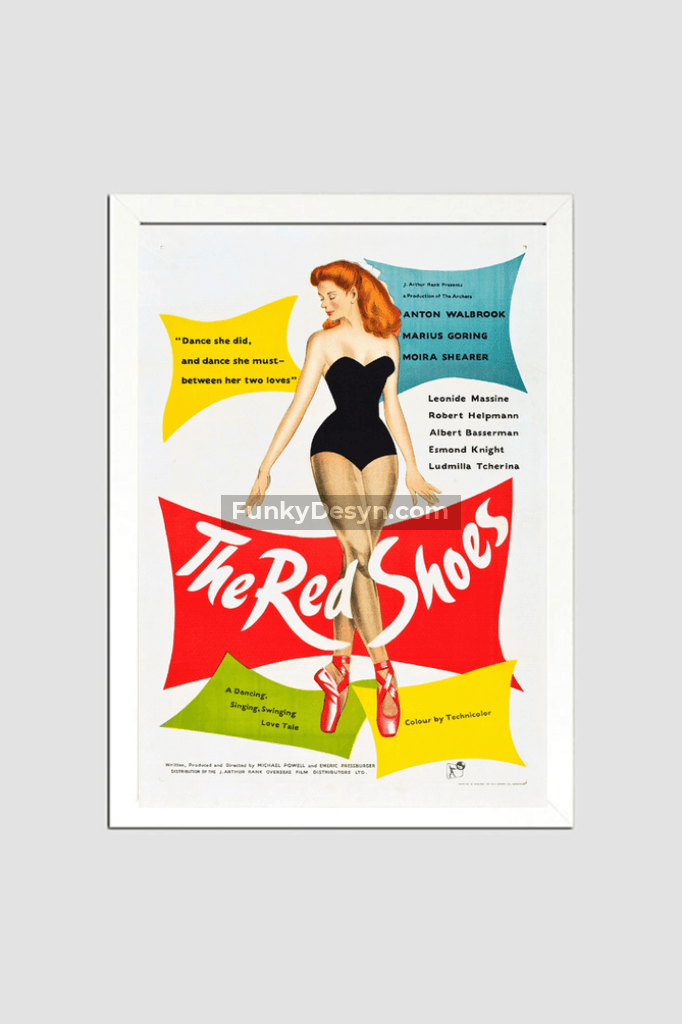 The Red Shoes -1948 8.3X11.7 Inches/ White Framed Poster Decor