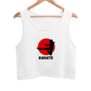Red And Black Simple Karate Crop Tank Top