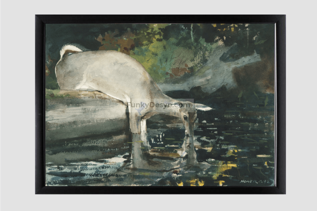Deer Drinking (1892) by Winslow Homer