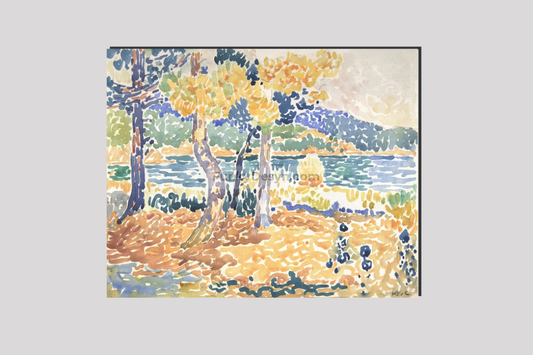 Pines on the Coastline (1856–1910) painting in high resolution by Henri-Edmond Cross.