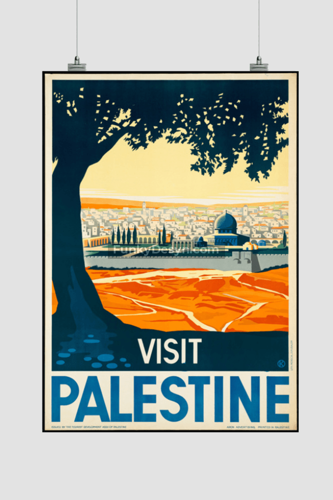 Visit Palestine Vintage Poster 11.7X16.54 Inches/ Rolled Decor