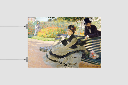 Camille Monet (1847–1879) on a Garden Bench (1873) by Claude Monet