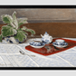 Claude Monets Still Life Tea Service (1872) 11.7X16.54 Inches/ Black Framed Poster