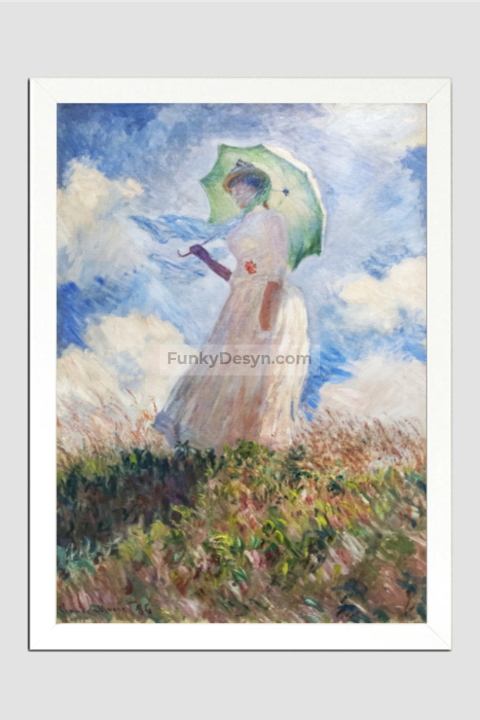 Claude Monets Suzanne Hoschedé (1886) 11.7X16.54 Inches/ White Framed Poster