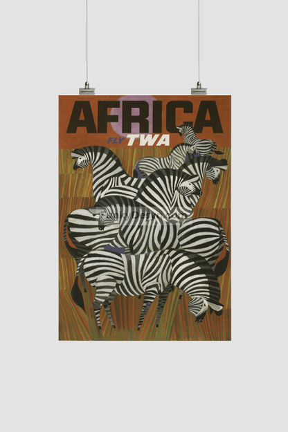 Africa Vintage Travel Poster 8.3X11.7 Inches/ Rolled Decor