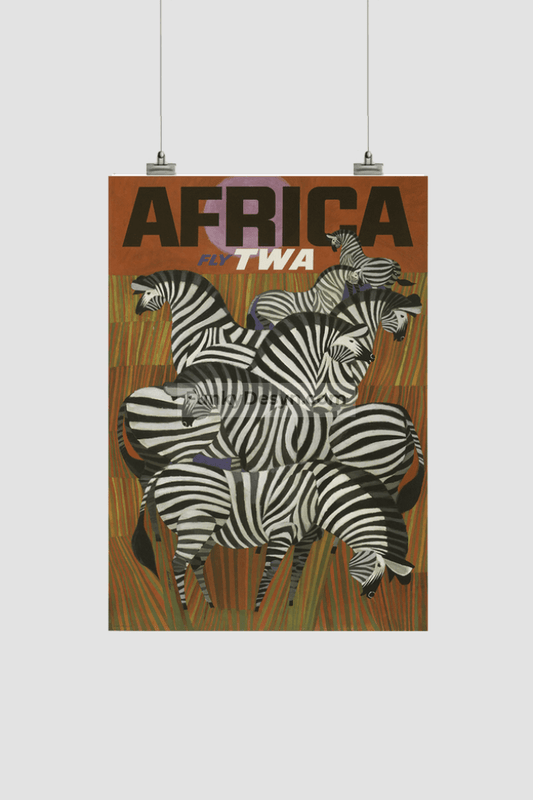 Africa Vintage Travel Poster 8.3X11.7 Inches/ Rolled Decor