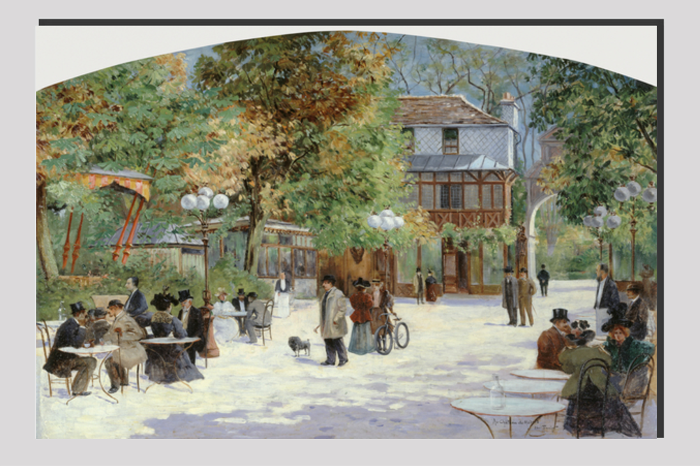 At the Chalet du Château de Madrid, in the Bois de Boulogne (1895) by Louis Abel-Truchet
