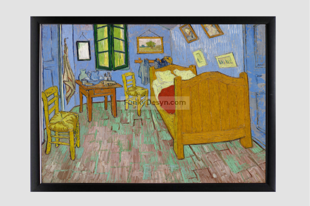 The Bedroom (1889) By Vincent Van Gogh. 11.7X16.54 Inches/ Black Framed Poster