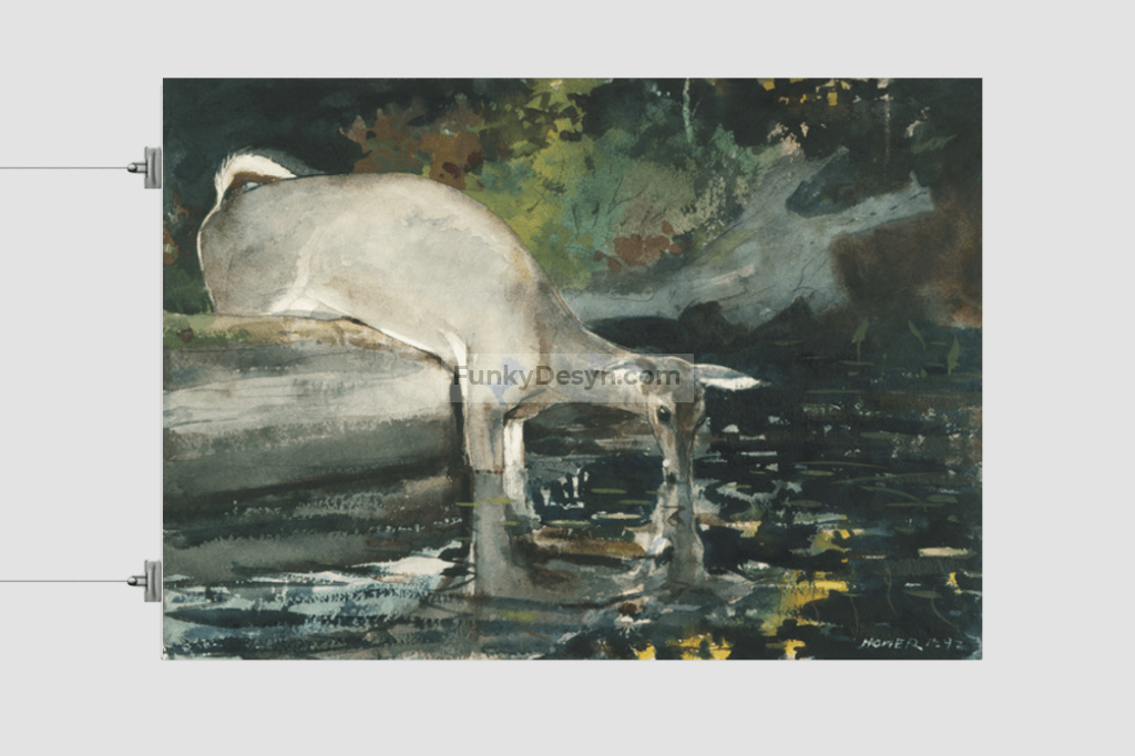Deer Drinking (1892) by Winslow Homer