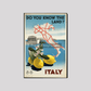 Vintage Italy Travel Poster Decor