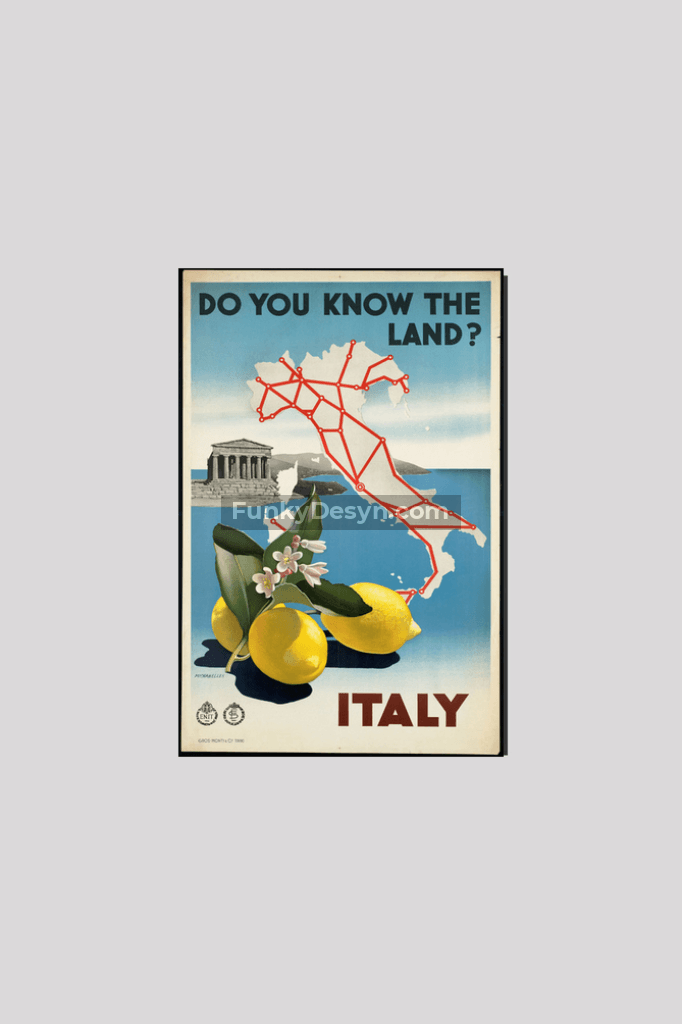 Vintage Italy Travel Poster Decor