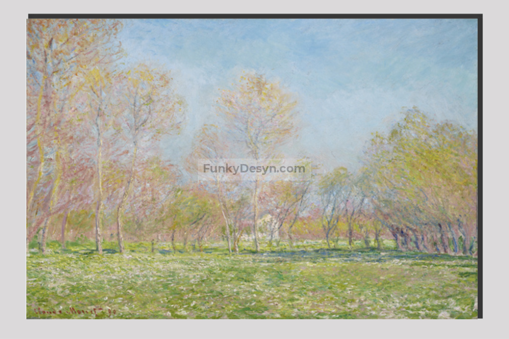 Claude Monets Spring In Giverny (1890) 20X30 Inches/ Wrapped Canvas