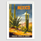 Direccion General De Turismo - Mexico Vintage Travel Poster 8.3X11.7 Inches/ White Framed Decor