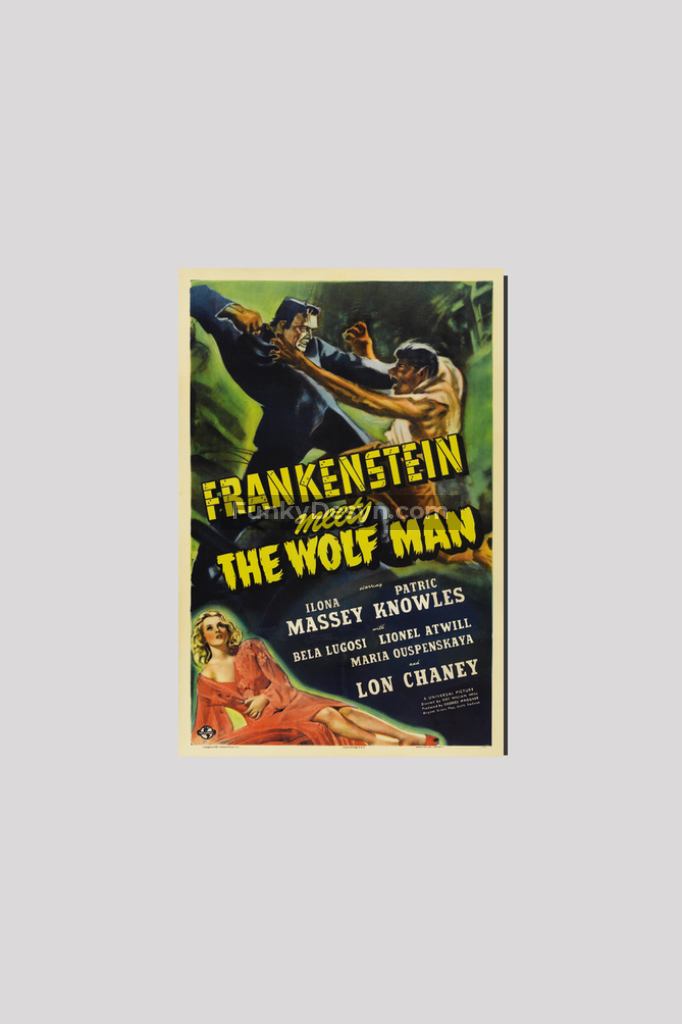 Frankenstein Meets The Wolf Man -1943 8X12 Inches/ Wrapped Canvas Decor