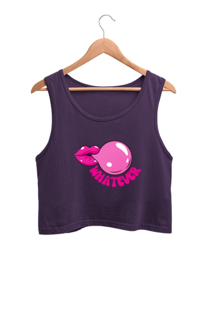 Pop Art Mouth Bubble Gum Unisex Crop Tank Top