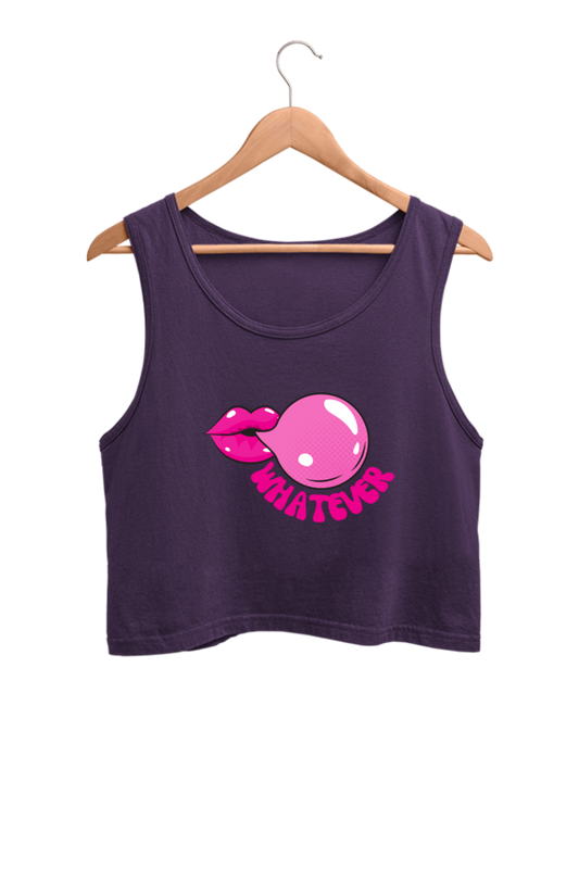 Pop Art Mouth Bubble Gum Unisex Crop Tank Top