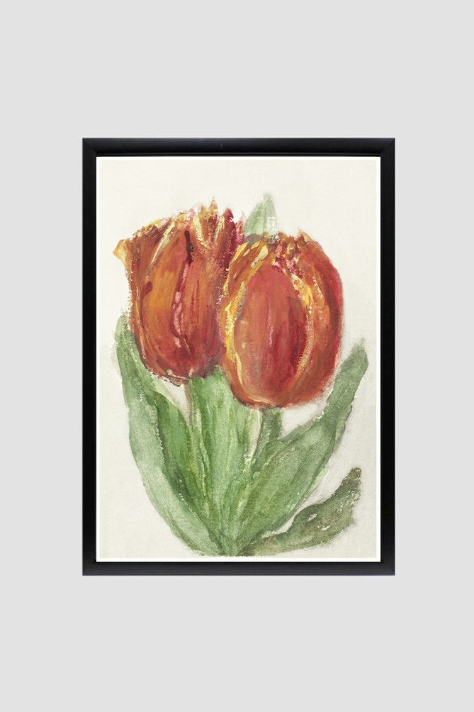 Two Red Tulips by Sientje Mesdag-van Houten (1834–1909).