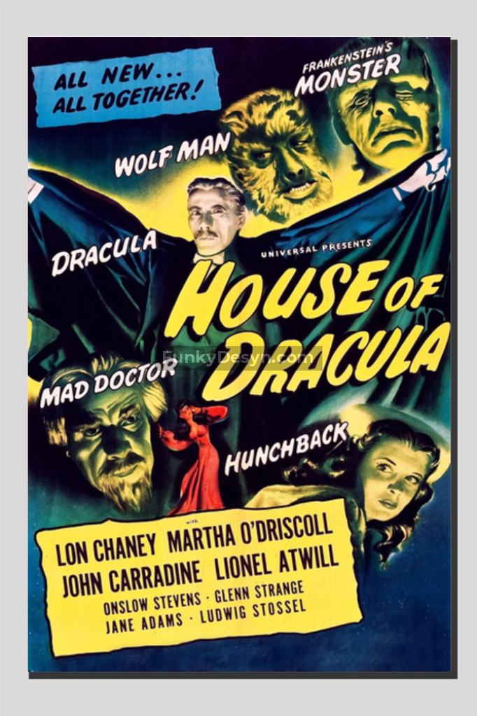 House Of Dracula -1945 20X30 Inches/ Wrapped Canvas Decor