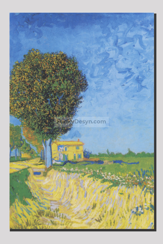 Vincent Van Goghs Avenue At Arles With Houses (1888) 20X30 Inches/ Wrapped Canvas