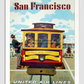 United Airlines San Francisco Vintage Poster 11.7X16.54 Inches/ White Framed Decor