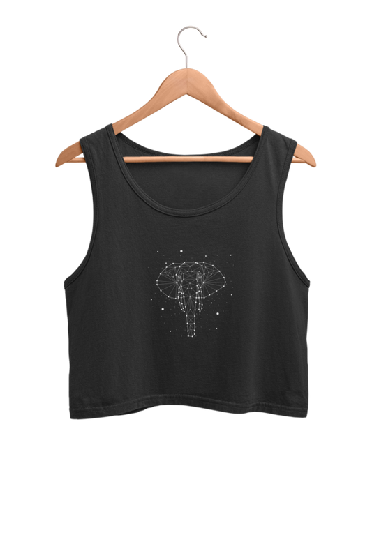 Magical Star Constellation Elephant - Crop Tank