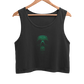 Green Binary Skull - Crop Tank