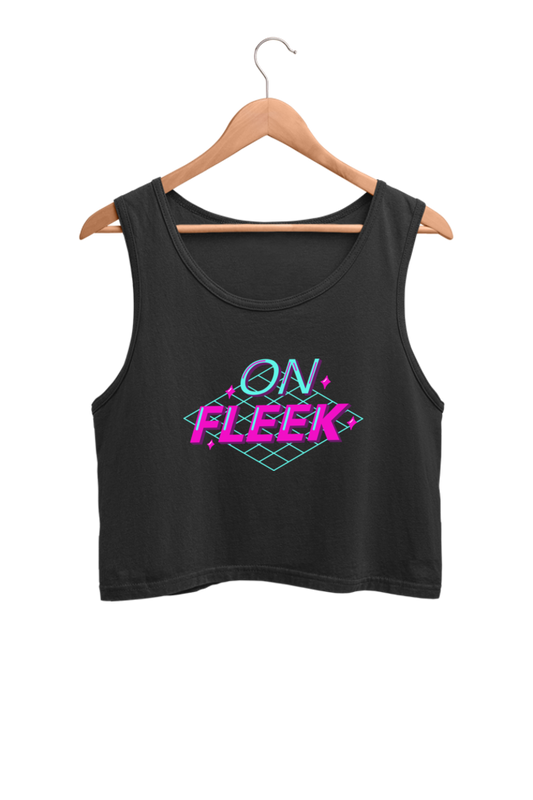 Blue and Pink Aesthetic Modern Futuristic On Fleek Crop Tank