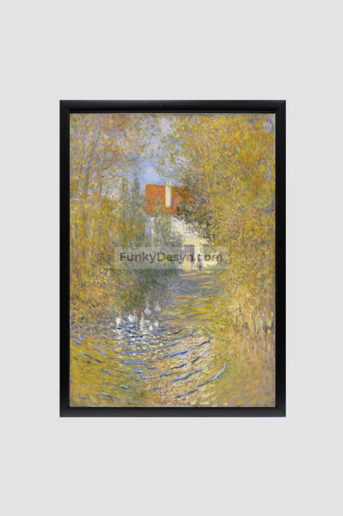 Claude Monets The Geese (1874) 8.3X11.7 Inches/ Black Framed Poster